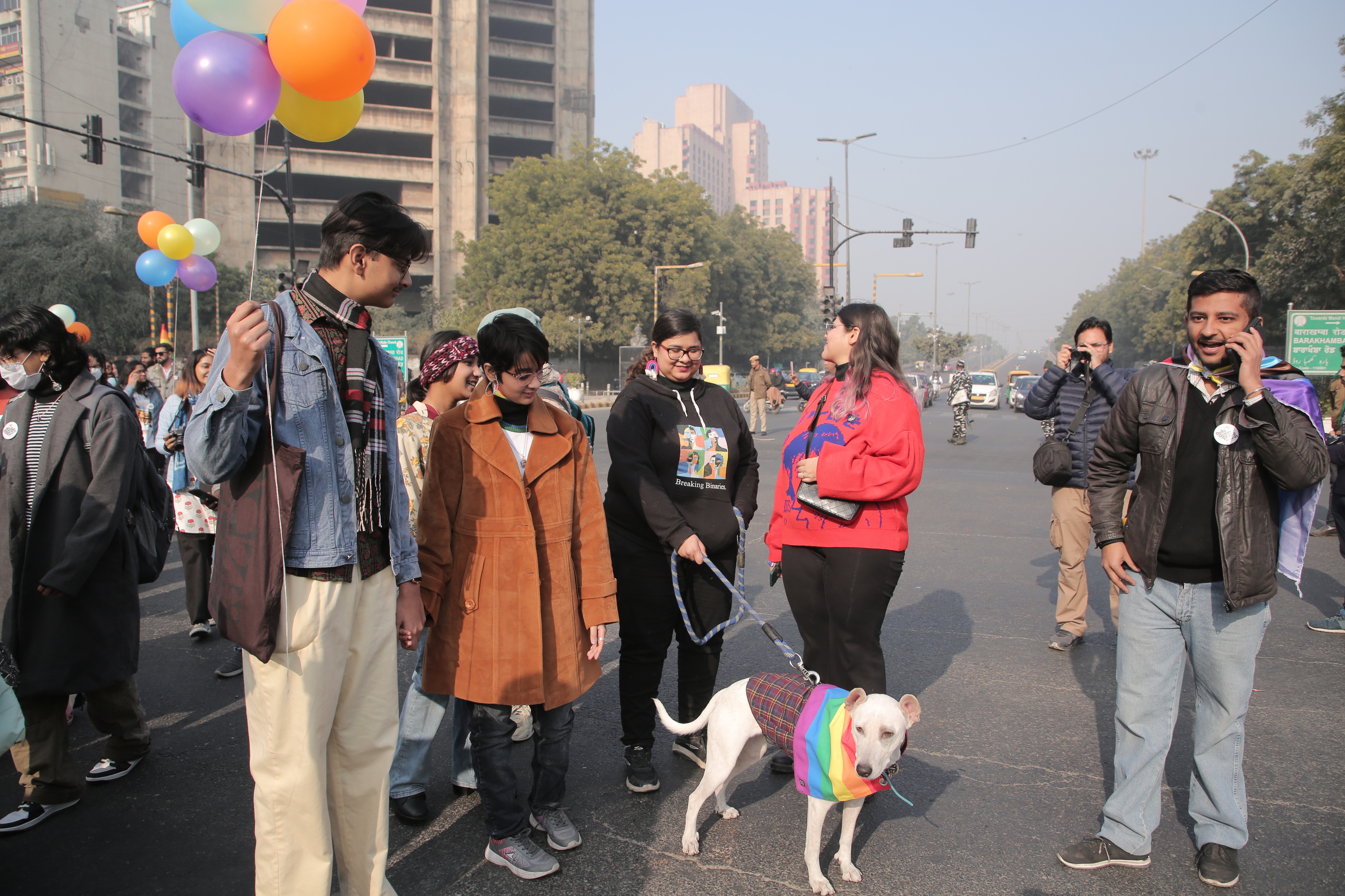 Dhol beats welcomed one and all to this display of love that included some pets too. Dhol beats welcomed one and all to this display of love that included some pets too.