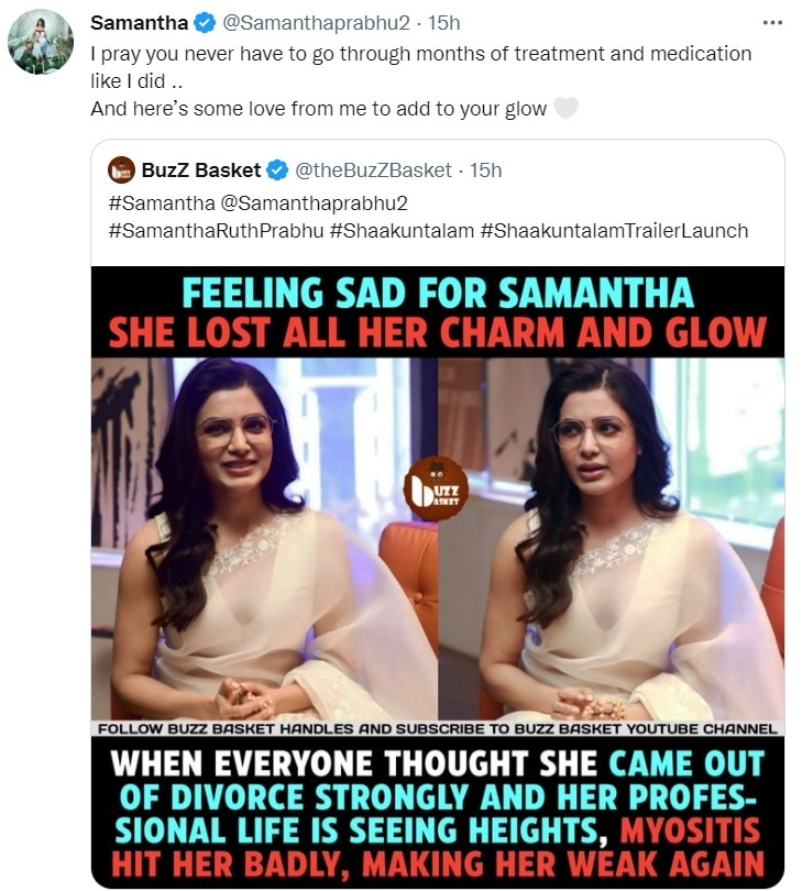 Samantha Ruth Prabhu replied to the tweet.