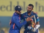 Rohit Sharma revoked the appeal which allowed Dasun Shanaka to complete his century(ANI ) Rohit Sharma revoked the appeal which allowed Dasun Shanaka to complete his century(ANI )