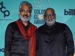 SS Rajamouli and MM Keeravani at the Golden Globes afterparty in Los Angeles, earlier this month. SS Rajamouli and MM Keeravani at the Golden Globes afterparty in Los Angeles, earlier this month.