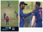 Rohit Sharma asked Mohammed Shami to withdraw the run-out appeal against Dasun Shanaka Rohit Sharma asked Mohammed Shami to withdraw the run-out appeal against Dasun Shanaka