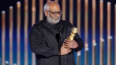 RRR won the Best Original Song award for Naatu Naatu at the Golden Globes, beating Rihanna and Taylor Swift who were also nominated in the category. MM Keeravani accepted the award at the 80th Annual Golden Globes ceremony at the Beverly Hilton Hotel. (AP) RRR won the Best Original Song award for Naatu Naatu at the Golden Globes, beating Rihanna and Taylor Swift who were also nominated in the category. MM Keeravani accepted the award at the 80th Annual Golden Globes ceremony at the Beverly Hilton Hotel. (AP)