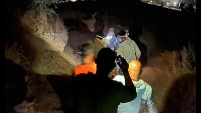 A search operation was launched by the Talegaon Dabhade police team in collaboration with the Shiv Durga trekking group and the Maval Wildlife rescue team. (HT PHOTO) A search operation was launched by the Talegaon Dabhade police team in collaboration with the Shiv Durga trekking group and the Maval Wildlife rescue team. (HT PHOTO)