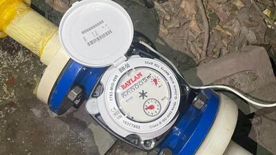 A water meter installed at a consumer unit in sector 27, Noida. (HT Photo) A water meter installed at a consumer unit in sector 27, Noida. (HT Photo)