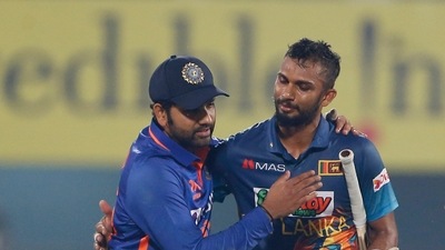 Rohit Sharma revoked the appeal which allowed Dasun Shanaka to complete his century (ANI ) Rohit Sharma revoked the appeal which allowed Dasun Shanaka to complete his century (ANI )