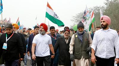 Congress leader Rahul Gandhi at the party’s Bharat Jodo Yatra, at Sirhind, in Fatehgarh on Wednesday. (Congress/Twitter) Congress leader Rahul Gandhi at the party’s Bharat Jodo Yatra, at Sirhind, in Fatehgarh on Wednesday. (Congress/Twitter)