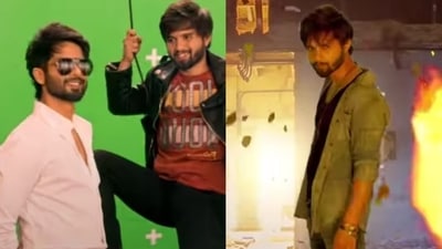 Shahid Kapoor shares video of 'fake Shahid' shooting fake Farzi trailer.