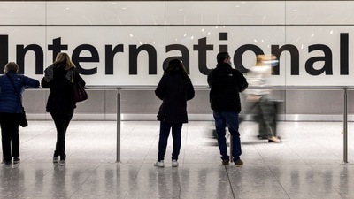 People are seen waiting at the arrivals area. (File)