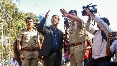 Bengaluru: BMRCL Chairman Anjum Parvez with police officials visits the accident site where a half broken iron structure of a metro pillar fell, at Hennur Main Road in Bengaluru, Tuesday, Jan. 10, 2023. (PTI Photo) Bengaluru: BMRCL Chairman Anjum Parvez with police officials visits the accident site where a half broken iron structure of a metro pillar fell, at Hennur Main Road in Bengaluru, Tuesday, Jan. 10, 2023. (PTI Photo)