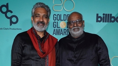 SS Rajamouli and MM Keeravani arrive at the HFPA and Billboard Golden Globes afterparty. SS Rajamouli and MM Keeravani arrive at the HFPA and Billboard Golden Globes afterparty.