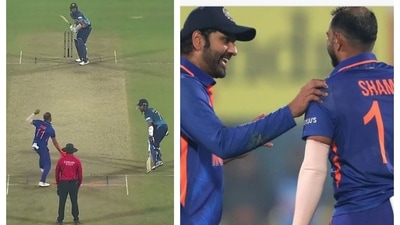 Rohit Sharma asked Mohammed Shami to withdraw the run-out appeal against Dasun Shanaka Rohit Sharma asked Mohammed Shami to withdraw the run-out appeal against Dasun Shanaka