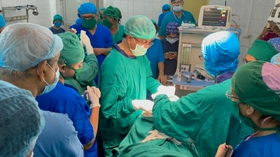 Before joining mainstream politics, Saha used to teach in the Tripura Medical College. (@DrManikSaha2/ Twitter)