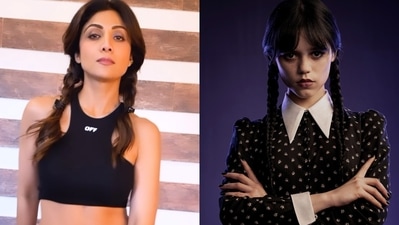 Shilpa Shetty takes the Wednesday dance challenge on Instagram. Shilpa Shetty takes the Wednesday dance challenge on Instagram.