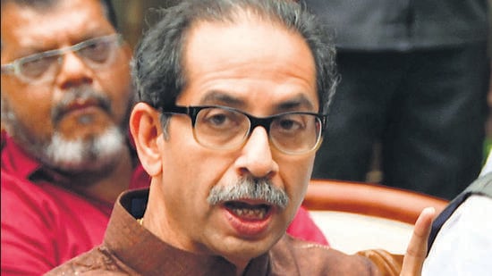 Mumbai, India - December 15, 2022: Maha Vikas Aghadi leaders Ajit Pawar, Uddhav Thackeray, Prithviraj Chavan with other leaders during a press conference, at Ajit Pawar's offical bungalow, Devgiri, at Malabar Hill, in Mumbai, India, on Thursday, Dec 15, 2022. (Photo by Bhushan Koyande/HT Photo) (HT PHOTO)