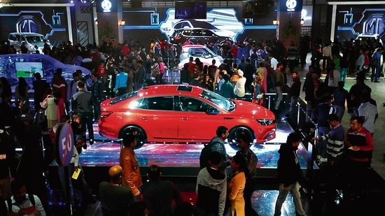 The previous edition of the Auto Expo took place in 2020. This time it’s returning after the pandemic. (Photo: Sunil Ghosh/HT (For representational purposes only))