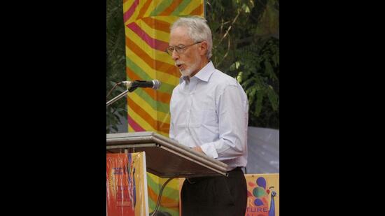 JM Coetzee at the Jaipur Literature Festival in January 2011. (Himanshu Vyas/Hindustan Times)