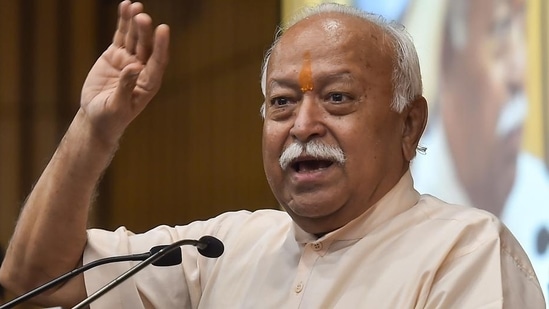 Rashtriya Swayamsevak Sangh (RSS) chief Mohan Bhagwat.(PTI)