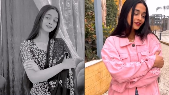 Viral Pakistani woman Ayesha in her latest dance video featuring Badshah and Karan Aujla’s song Players. (Instagram/@oyee_ayesha)