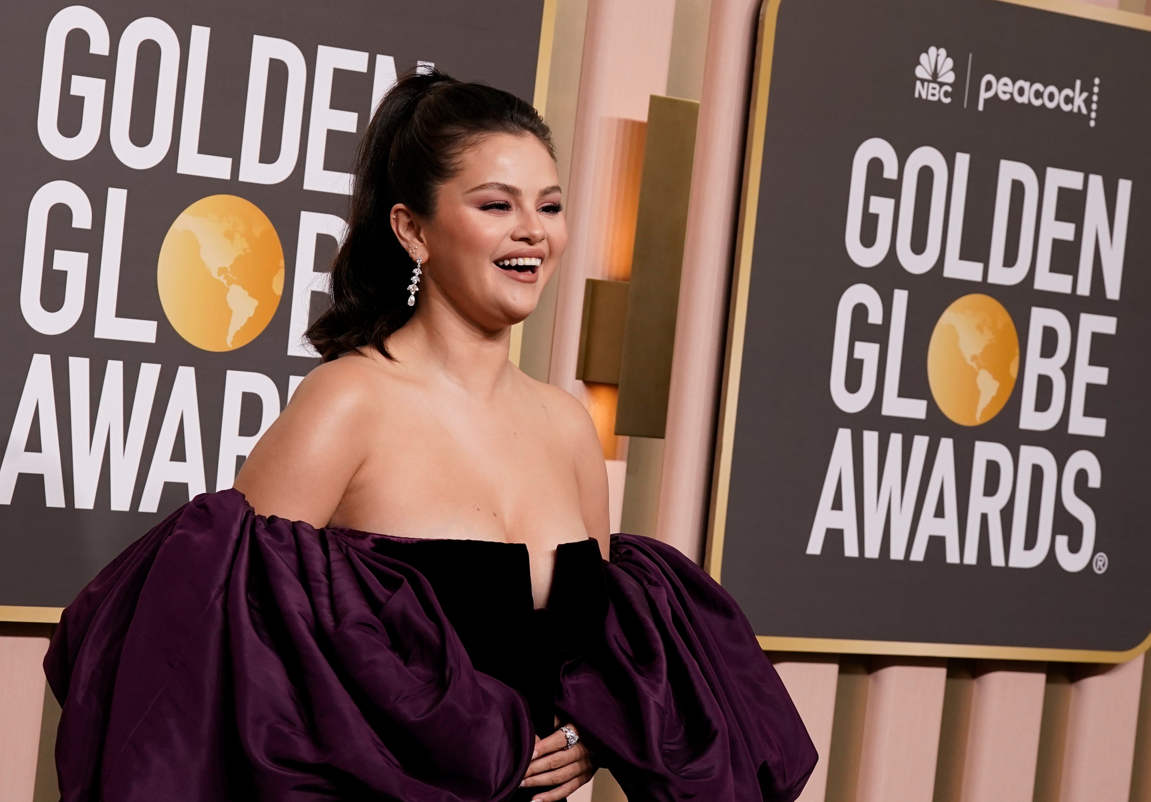 Selena Gomez arrives at the 80th annual Golden Globe Awards at the Beverly Hilton Hotel on Tuesday, Jan. 10, 2023, in Beverly Hills, Calif. (Photo by Jordan Strauss/Invision/AP) (Invision)