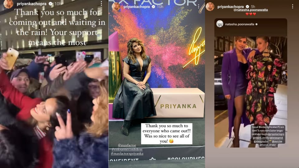 Priyanka Chopra shared a glimpse into her London trip on Instagram Stories.