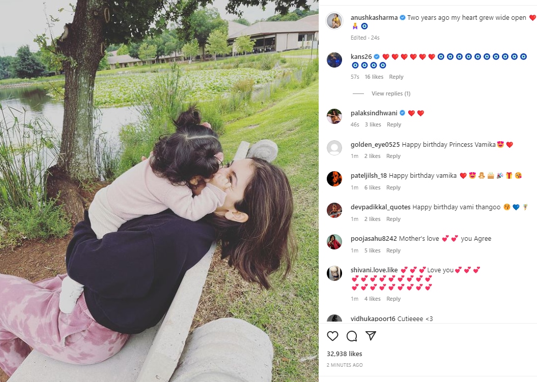 Anushka Sharma posted a cute photo with daughter Vamika on her second birthday