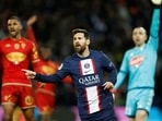 Ligue 1 - Paris St Germain v Angers - Paris St Germain's Lionel Messi celebrates scoring their second goal as Angers' Paul Bernardoni reacts REUTERS/Gonzalo Fuentes