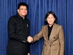 Union minister Piyush Goyal with United States Trade Representative Katherine Tai during the 13th India-US Trade Policy Forum in Washington DC on Wednesday. (PTI) Union minister Piyush Goyal with United States Trade Representative Katherine Tai during the 13th India-US Trade Policy Forum in Washington DC on Wednesday. (PTI)