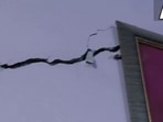 A crack in a home in Uttar Pradesh's Baghpat.