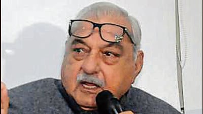 Former Haryana chief minister Bhupinder Singh Hooda on Thursday demanded that the minister of state in the BJP-JJP government, Sandeep Singh should quit on moral grounds. (HT File Photo) Former Haryana chief minister Bhupinder Singh Hooda on Thursday demanded that the minister of state in the BJP-JJP government, Sandeep Singh should quit on moral grounds. (HT File Photo)