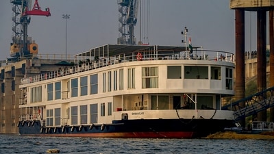 The MV Ganga Vilas vessel is 62 meters in length and 12 meters in width and sails with a draft of 1.4 meters. (PTI)