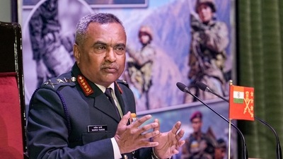 Chief of Army Staff General Manoj Pande addresses a press conference ahead of the Army Day, in New Delhi, on Thursday, (PTI) Chief of Army Staff General Manoj Pande addresses a press conference ahead of the Army Day, in New Delhi, on Thursday, (PTI)