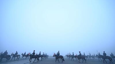President bodyguards practising for the Republic Day parade. (Hindustan Times)