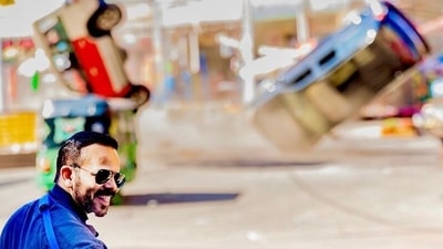 Rohit Shetty on the sets of Indian Police Force. Rohit Shetty on the sets of Indian Police Force.