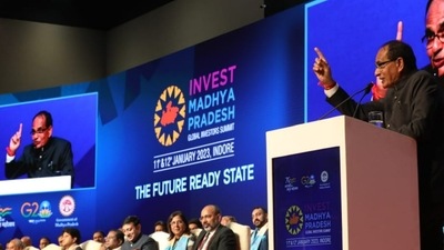 CM Shivraj Singh Chouhan addressing Madhya Pradesh global investors summit. (Office of Shivraj/Twitter) CM Shivraj Singh Chouhan addressing Madhya Pradesh global investors summit. (Office of Shivraj/Twitter)