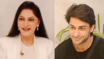 Simi Garewal and Shaleen Bhanot in Bigg Boss 16 promo. Simi Garewal and Shaleen Bhanot in Bigg Boss 16 promo.