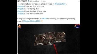 The U.P. Police is running a month-long road safety campaign. (Twitter) The U.P. Police is running a month-long road safety campaign. (Twitter)