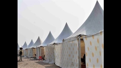 The tents offering luxurious facilities for tourists. (HT)