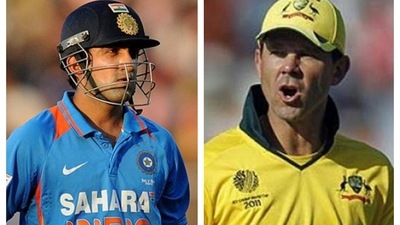 Gautam Gambhir and Ricky Ponting Gautam Gambhir and Ricky Ponting