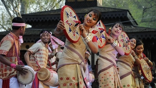 The entire night is spent with people singing Bihu songs and dancing around the 'Meji.' (File Photo)