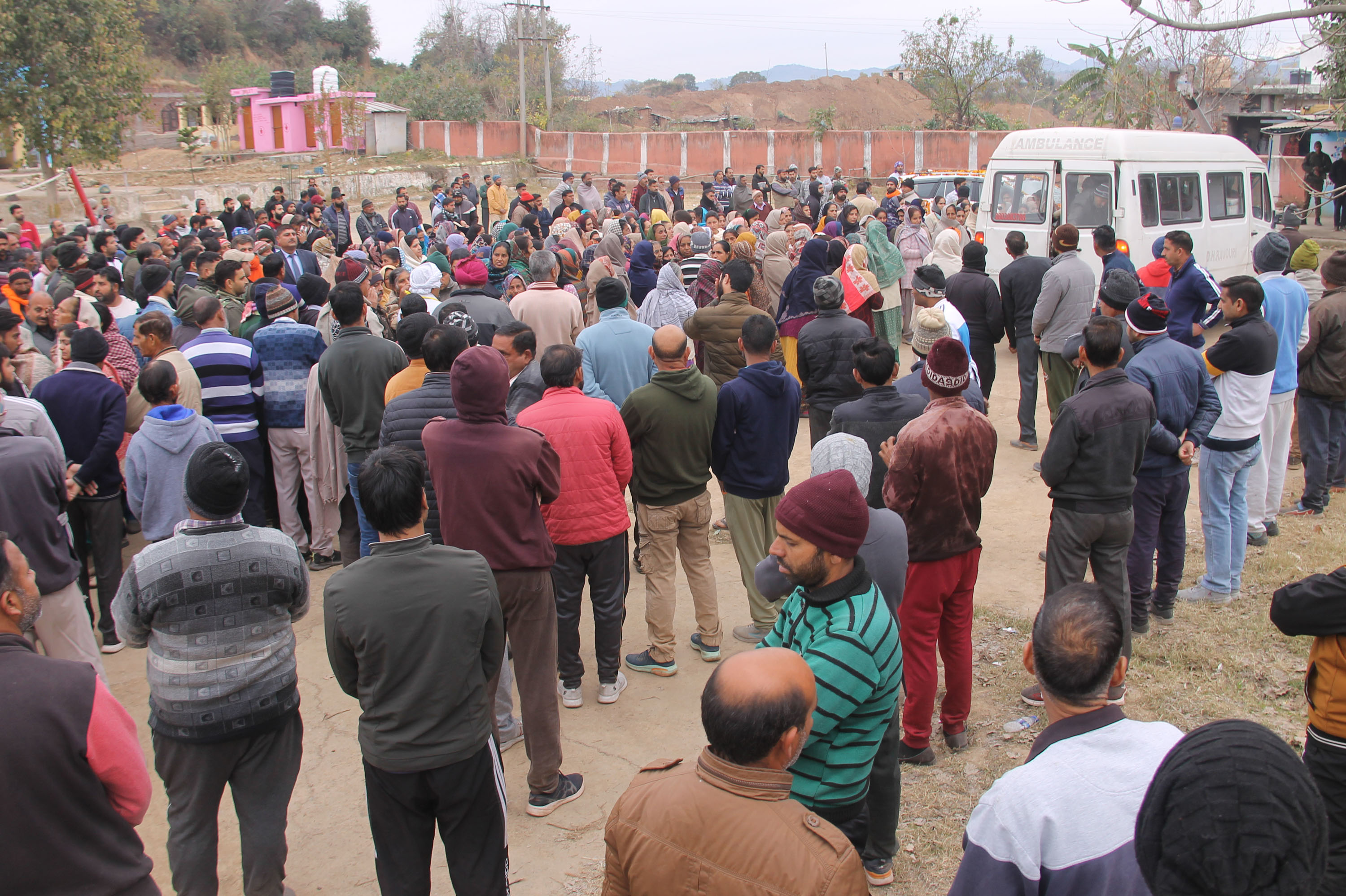 Villagers mourning at Dhangri village where terrorists killed seven Hindus. (Photo: Imran) Villagers mourning at Dhangri village where terrorists killed seven Hindus. (Photo: Imran)