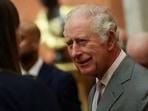 King Charles: Britain's King Charles III is seen speaking to guests during a reception.