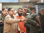 (File) Sukesh Chandrasekhar appears before Delhi court in connection with a money laundering case. (Vipin Kumar/HT photo) (File) Sukesh Chandrasekhar appears before Delhi court in connection with a money laundering case. (Vipin Kumar/HT photo)
