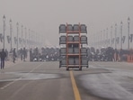 Seats being carried on a vehicle for the Republic Day Parade 2023 at the Kartavya Path during a cold and foggy morning, in New Delhi, Friday, January 6, 2023. (PTI Photo/Atul Yadav) Seats being carried on a vehicle for the Republic Day Parade 2023 at the Kartavya Path during a cold and foggy morning, in New Delhi, Friday, January 6, 2023. (PTI Photo/Atul Yadav)