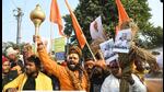 A protest in Patna against Bihar’s education minister Chandrashekhar . (Santosh Kumar/HT) A protest in Patna against Bihar’s education minister Chandrashekhar . (Santosh Kumar/HT)