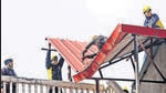 Malari Inn Hotel being dismantled by SDRF personnel due to the continuous land subsidence, in Joshimath on Friday. (ANI) Malari Inn Hotel being dismantled by SDRF personnel due to the continuous land subsidence, in Joshimath on Friday. (ANI)