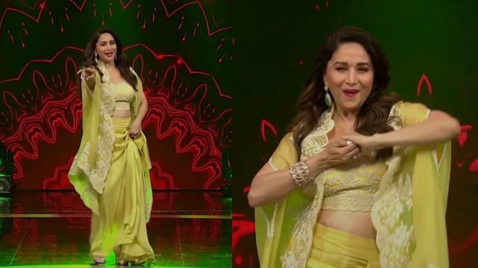 Madri Dixit Xxx - Madhuri Dixit dances to Choli Ke Peeche Kya Hai on Indian Idol 13. Watch -  Hindustan Times