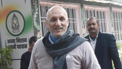 Bihar education minister Chandrashekhar in Patna. Bihar education minister Chandrashekhar in Patna.