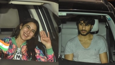 Siblings Sara Ali Khan and Ibrahim Ali Khan were seen visiting their father Saif Ali Khan and Kareena Kapoor at their Mumbai home. Siblings Sara Ali Khan and Ibrahim Ali Khan were seen visiting their father Saif Ali Khan and Kareena Kapoor at their Mumbai home.