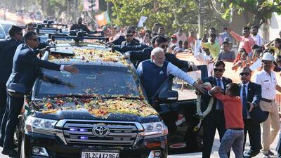 The 11-year-old boy breached the security cordon and approached Prime Minister Narendra Modi during this visit to Hubballi (ANI/ PIB) The 11-year-old boy breached the security cordon and approached Prime Minister Narendra Modi during this visit to Hubballi (ANI/ PIB)