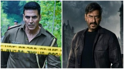 Akshay Kumar in a still from Cuttputlli (left), Ajay Devgn in still from Rudra The Edge of Darkness (right). Akshay Kumar in a still from Cuttputlli (left), Ajay Devgn in still from Rudra The Edge of Darkness (right).